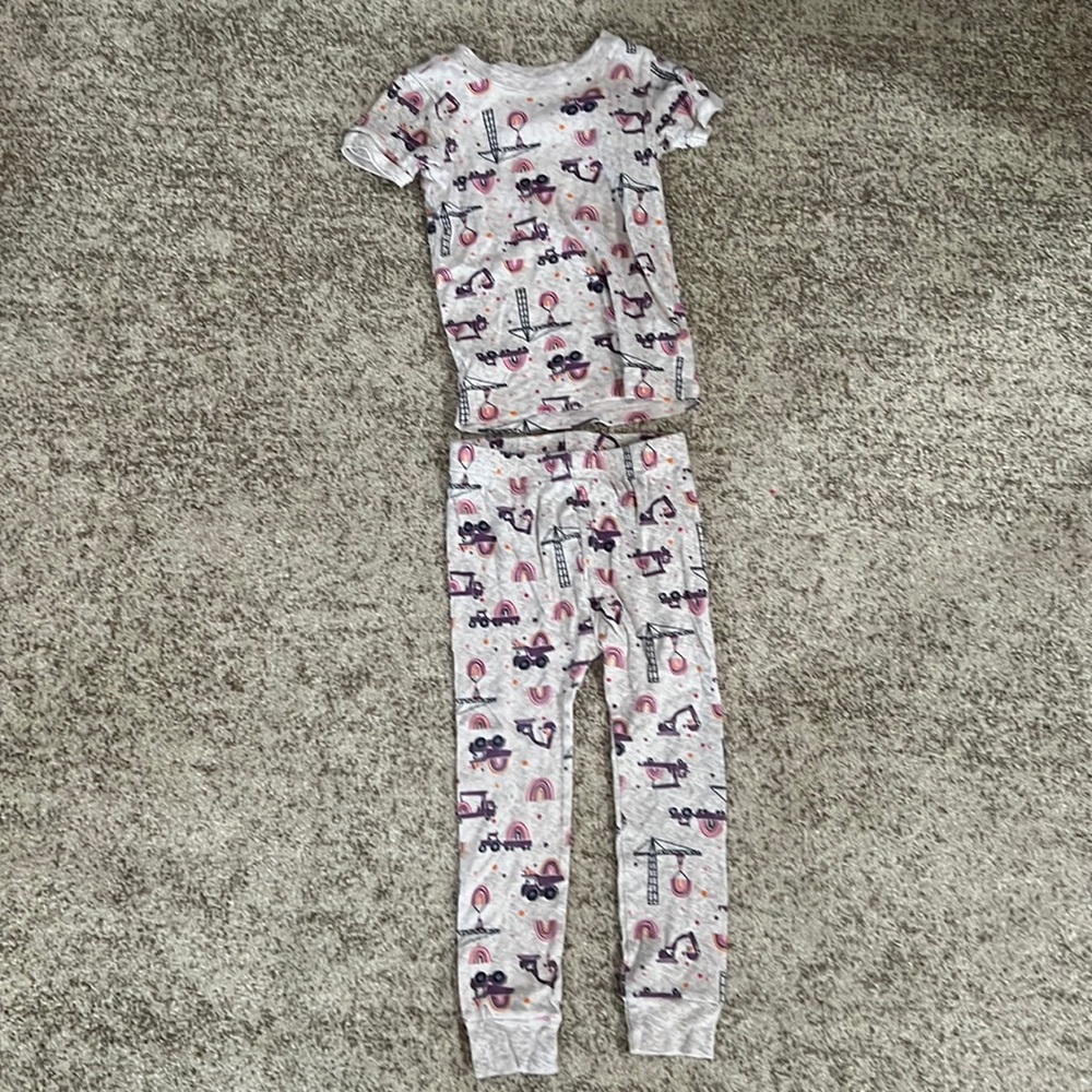 Old Navy Pink Construction Pajamas, Size 4T